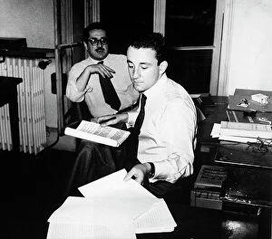 Images Dated 19th January 2011: Ennio Flaiano and Louis Malle, portrayed inside a studio