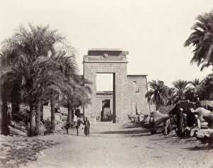 Images Dated 6th October 2006: The entrance to the temple of Khonsu built by Ramses III with the great Ptolomaic age portal built