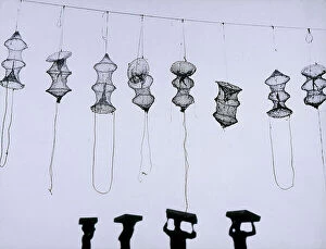 Images Dated 2nd February 2009: 'Environmental choreography'. Fishing nets hung on a wire