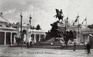Images Dated 17th June 2011: Exhibition of Turin in 1911: entrance and monument to prince Amedeo