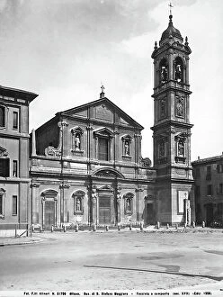 Images Dated 12th April 2012: The faade and the bell tower of the Basilica of S. Stefano Maggiore, Milan