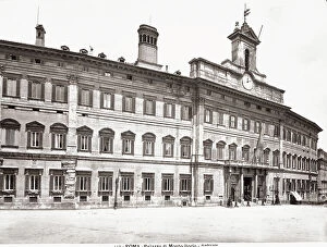 Images Dated 15th February 2008: The faade of Palazzo Montecitorio in Rome. The building is now the seat of the Italian Parliament