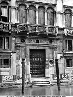 Images Dated 16th April 2012: Detail of the faade of Palazzo Vendramin: the door is finely decorated with vegetal motifs