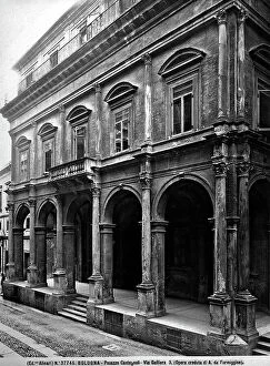 Images Dated 16th April 2012: The faade with the portico of Palazzo del Monte, former Palazzo Castagnoli in Bologna