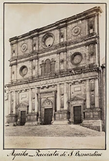 Images Dated 27th April 2009: The facade of the Basilica di San Bernardino, L'Aquila