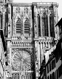 Images Dated 9th May 2003: A detail of the facade of the Cathedral of Notre-Dame in Strasbourg