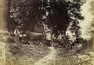 Images Dated 4th April 2011: Farmers on a wagon drawn by oxen