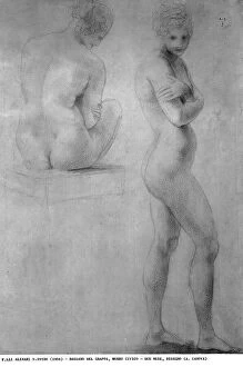 Images Dated 14th December 2010: Two female nudes, monochromatic drawing by Antonio Canova preserved in the Museo Civico of Bassano