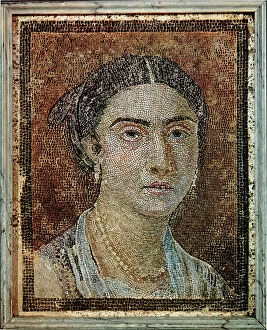 Images Dated 18th February 2011: Female portrait; mosaic from Pompeii. Museo Archeologico Nazionale, Naples