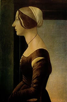 Images Dated 23rd February 2011: Female portrait, oil on canvas, Botticelli, Sandro, Filipepi, known as (1445-1510)