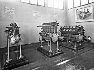 Images Dated 4th April 2012: FIAT motors on display at the Exhibition of Science History held in Florence in 1929