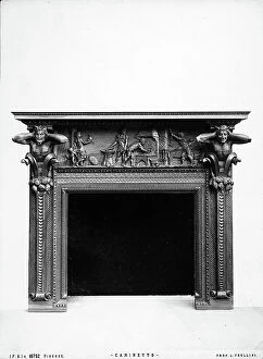 Images Dated 23rd May 2011: A fireplace, sculptural work by Luigi Frullini, in Florence, Tuscany