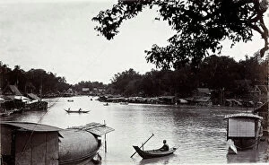 Images Dated 25th March 2011: Fishing houses along the river Menam in Bangkok
