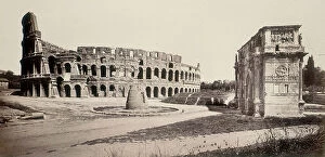 Images Dated 6th April 2010: The Flavian Amphitheater or Colosseum and the Arch of Constantine in Rome