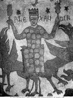 Images Dated 6th April 2012: Detail of the floor mosaic of the Cathedral of Otranto representing a crowned male figure