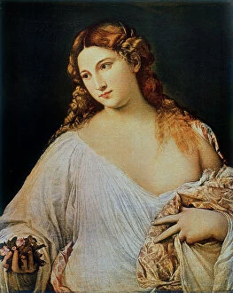 Images Dated 18th February 2011: Flora; painting by Titian (Tiziano Vecellio). Uffizi Gallery, Florence