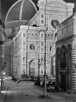 Florence Collection: The Florence Cathedral at night