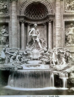 Images Dated 16th April 2012: In the foreground, the central sculptural group of the Fontana di Trevi