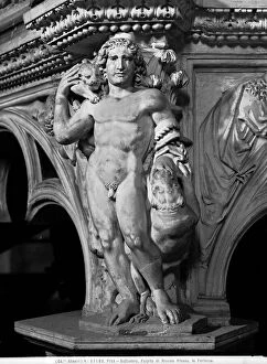Images Dated 15th September 2011: The Fortitude, detail of the pulpit by Nicola Pisano, Baptistery of Pisa