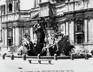 Images Dated 16th February 2011: The fountain of the Four Rivers. Sculptural work by Gianlorenzo Bernini
