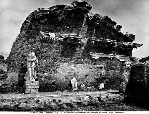 Images Dated 24th March 2010: The fragmentary frontispiece of the Temple of Rome and Augustus at Ostia Antica