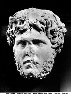 Images Dated 17th March 2009: Fragmentary portrait head of the Roman emperor Lucius Verus, in the National Museum of Rome