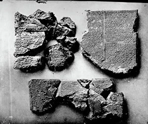 Images Dated 23rd May 2008: Fragments of cuneiform clay tablets in the British Museum in London