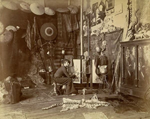 Images Dated 4th April 2011: The French painter Rochegrosse photographed in his studio
