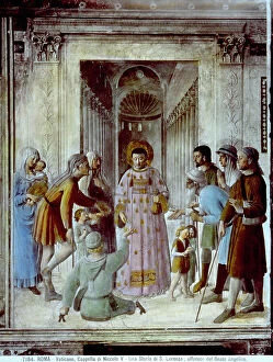 Images Dated 13th December 2011: Fresco by fra Angelico in the chapel of Nicholas V in the Vatican Museums in Rome