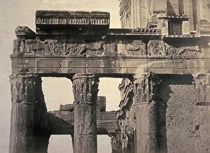 Images Dated 13th July 2005: Detail of the frieze and capitals of the podium, the only surviving part of the Temple of