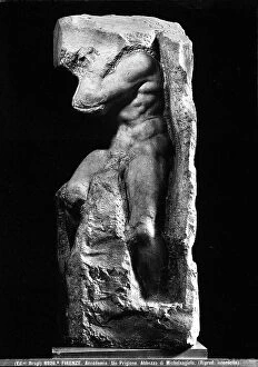 Florence Collection: Frontal view of Michelangelo Buonarroti's Slave (called Atlas)