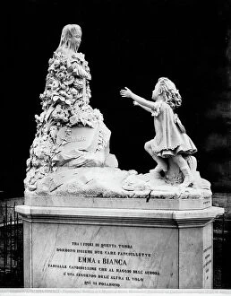 Images Dated 13th April 2011: Funeral monument of Emma and Bianca Marchesini, marble, Cemetery of the Porte Sante, Florence