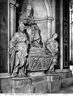 Images Dated 14th April 2010: Funeral monument to Pope Leone IX, with allegories of the Majesty and Generosity