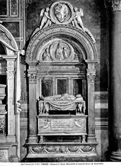 Images Dated 15th September 2011: Funerary monument of Leonardo Bruni in the Basilicaof Santa Croce in Florence