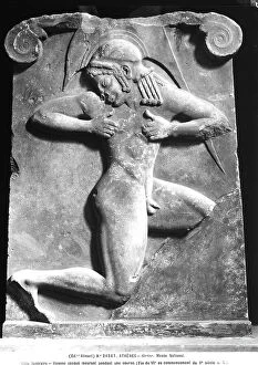 Images Dated 28th May 2008: Funerary stele representing a young athlete fallen during a run