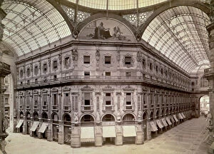 Images Dated 3rd April 2012: The Galleria Vittorio Emanuele II in Milan, with the arcading and shops, with canopies