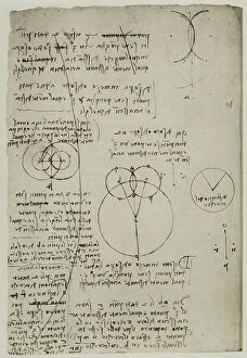 Images Dated 30th September 2009: Geometric studies on lines and circles, written by Leonardo da Vinci
