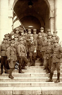Images Dated 1st August 2011: A group of Italian legionaries, at the entrance of a building
