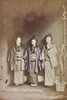 Japan: Group of Japanese in traditional clothes