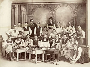 Images Dated 1st February 2007: A group photo of shoemakers during the production of models of shoes
