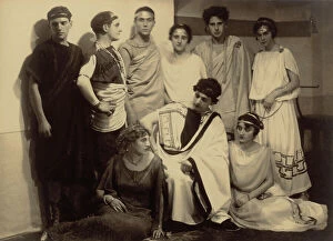 Images Dated 13th July 2011: Group portrait in Greek costume at a carnival party
