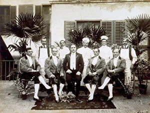 Images Dated 13th October 2011: Group portrait of servants and of cooks in livery (working clothes)