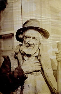 Images Dated 6th May 2011: Half-length portrait of an elderly man. The old man is wearing humble shepherd's clothes