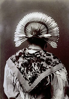 Images Dated 19th September 2011: Half-length portrait from behind of a woman in a typical regional costume of the alta brianza