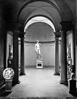 Florence Collection: The Hall of David at the Academy of Art in Florence: along the hall leading to the Gallery are