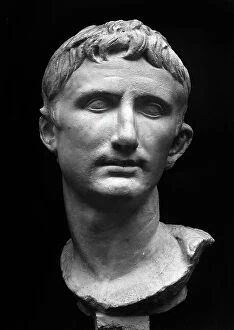 Images Dated 7th August 2009: Head of the emperor Augustus discovered at Pergamo. It was at the Augustan Exhibition in Rome in