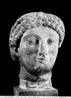 Images Dated 19th May 2009: Head of a Kouros, marble, Greek Art, Museo Civico al Castello Ursino, Catania