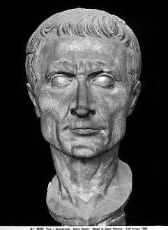 Images Dated 20th April 2012: Head of Roman Emperor Julius Caesar. Sculpture of Roman age, preserved at the Cemetery of Pisa