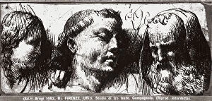 Images Dated 27th February 2008: Three heads, study by Domenico Campagnola, in the Gabinetto dei Disegni e delle Stampe