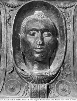 Images Dated 3rd December 2008: High relief in bronze depicting a female face, detail of the Torriani Tomb; work by Andrea Briosco